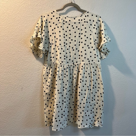 Women’s Madewell Light-spun Ruffle-Sleeve Babydoll Dress In Dot Toss size S - Picture 7 of 7